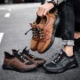 Casual Shoes - Men Comfortable Leather Shoes Cowhide Outdoor Casual Footwear