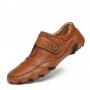 Casual Shoes - Men's Casual Breathable Leather Shoes Low-cut Fashion Driving Shoes