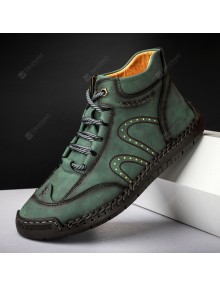 Men's Casual Leather Shoes Fashion Men's Handmade Lace-up Shoes