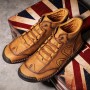 Casual Shoes - Men's Casual Leather Shoes Fashion Men's Handmade Lace-up Shoes