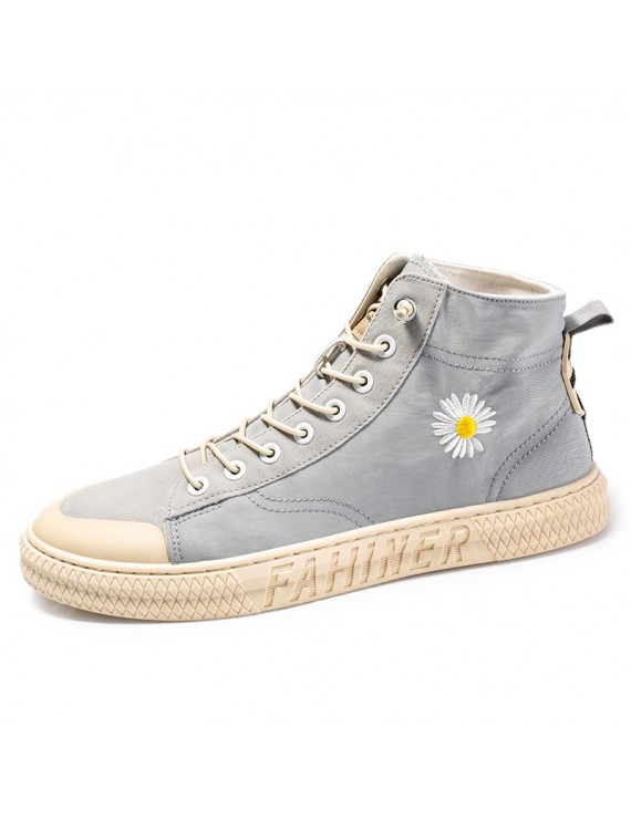 Flats & Loafers - Men Shoes Trend Umbrella Cloth Breathable Lace-Up Round Toe Casual Footwear