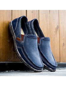 Men's Casual Flat Canvas Shoes Breathable Lazy Pedal Cloth Shoes