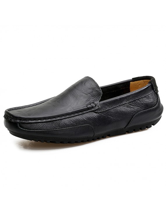 Flats & Loafers - Men's Casual Shoes Leather Outdoor Lazy