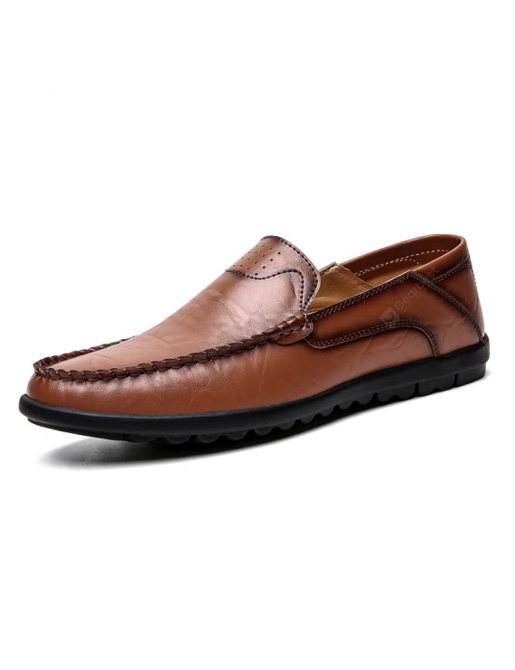 Flats & Loafers - Men's Leather Peas Shoes Lazy Trend
