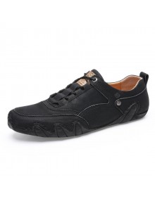 Men's Soft Sole Casual Leather Lazy Shoes Large Size Peas Shoes