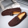 Spring Men's Leather Peas Shoes Handmade Stitching Soft Sole Driving Shoes