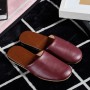 Men And Women Leather Slippers Neutral Slippers Korean Korean PU Leather Soles Tendon