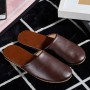 Men And Women Leather Slippers Neutral Slippers Korean Korean PU Leather Soles Tendon