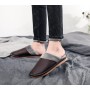 Ms. Male Leather Slippers Home Flooring Slippers Home Slippers Solid Color Lint