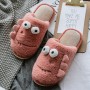 Big Eyes Cute Cotton Slippers Female Autumn And Winter Plush Cotton Trailer Home Home Warm Winter Male Couple Slip