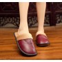Leather Slippers Men And Women Home Home Cotton Slippers Non-slip Heavy-bottomed Leather Warm Leather Slippers Home Floor
