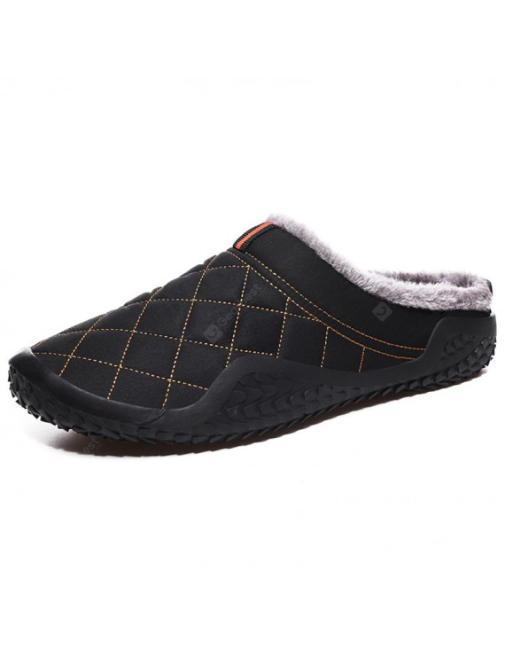 Slippers - Men's Warm Waterproof Non-slip Slippers Casual Shoes Plaid
