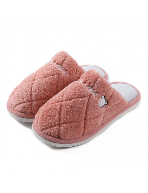 Ms. Cute Cotton Slippers Home Warm Plush Floor Trailer Home Couple Slip Shoes Month