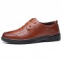 Dress Shoes - Autumn and Winter New Men's Leather Cotton Shoes Lace-up Cotton Footwear