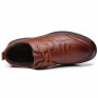 Dress Shoes - Autumn and Winter New Men's Leather Cotton Shoes Lace-up Cotton Footwear