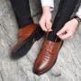 Dress Shoes - Autumn and Winter New Men's Leather Cotton Shoes Lace-up Cotton Footwear