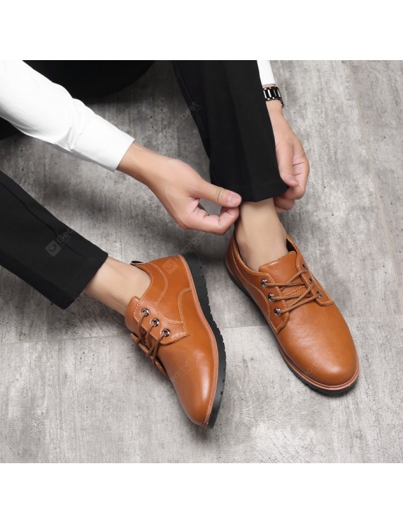 Dress Shoes - Breathable Men's Business Casual Lace-up Leather Shoes