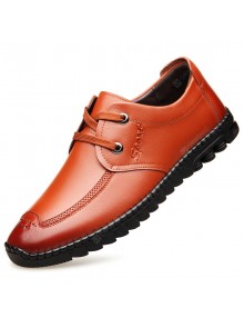 Men Shoes Business Casual Leather Lace Shoes Korean Style Fashion