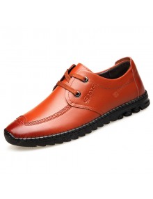 Men Shoes Business Casual Leather Lace Shoes Korean Style Fashion