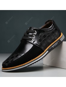 Men's Fashion Business Casual Leather Shoes Lace Up Soft Shoes
