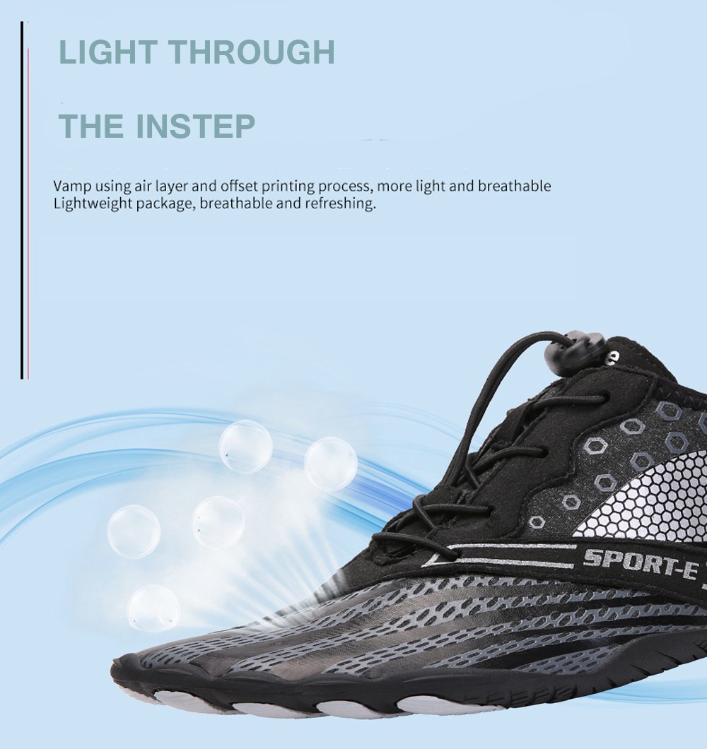 Outdoor Five Finger Upstream Beach Diving Swimming Men Shoes Sports Hiking Casual Footwear - Blue EU 43