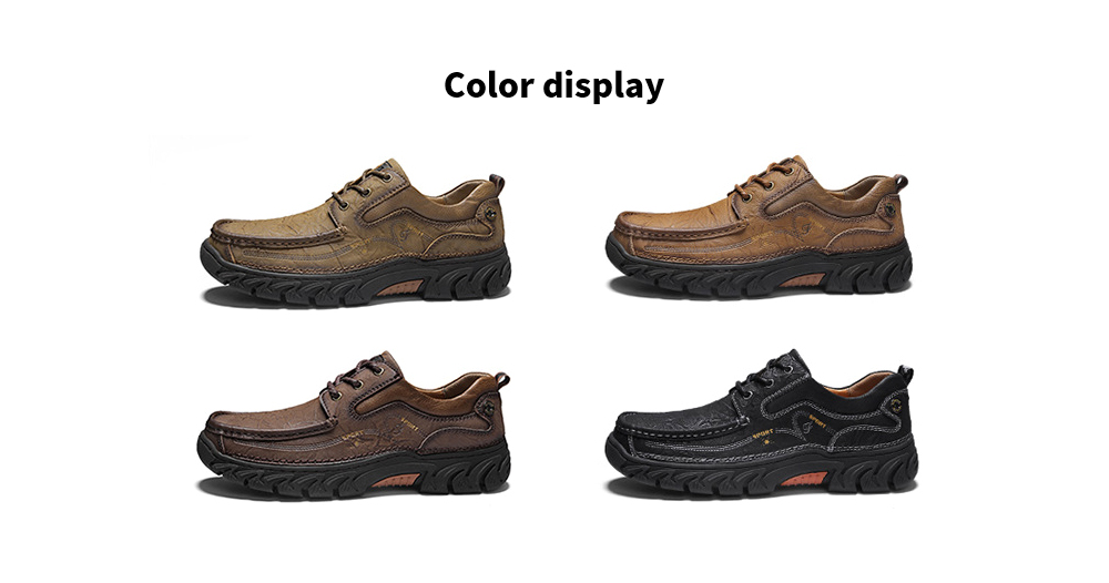 Men's British Solid Color Casual Shoes Low Help Outdoor Equipment - Khaki 43