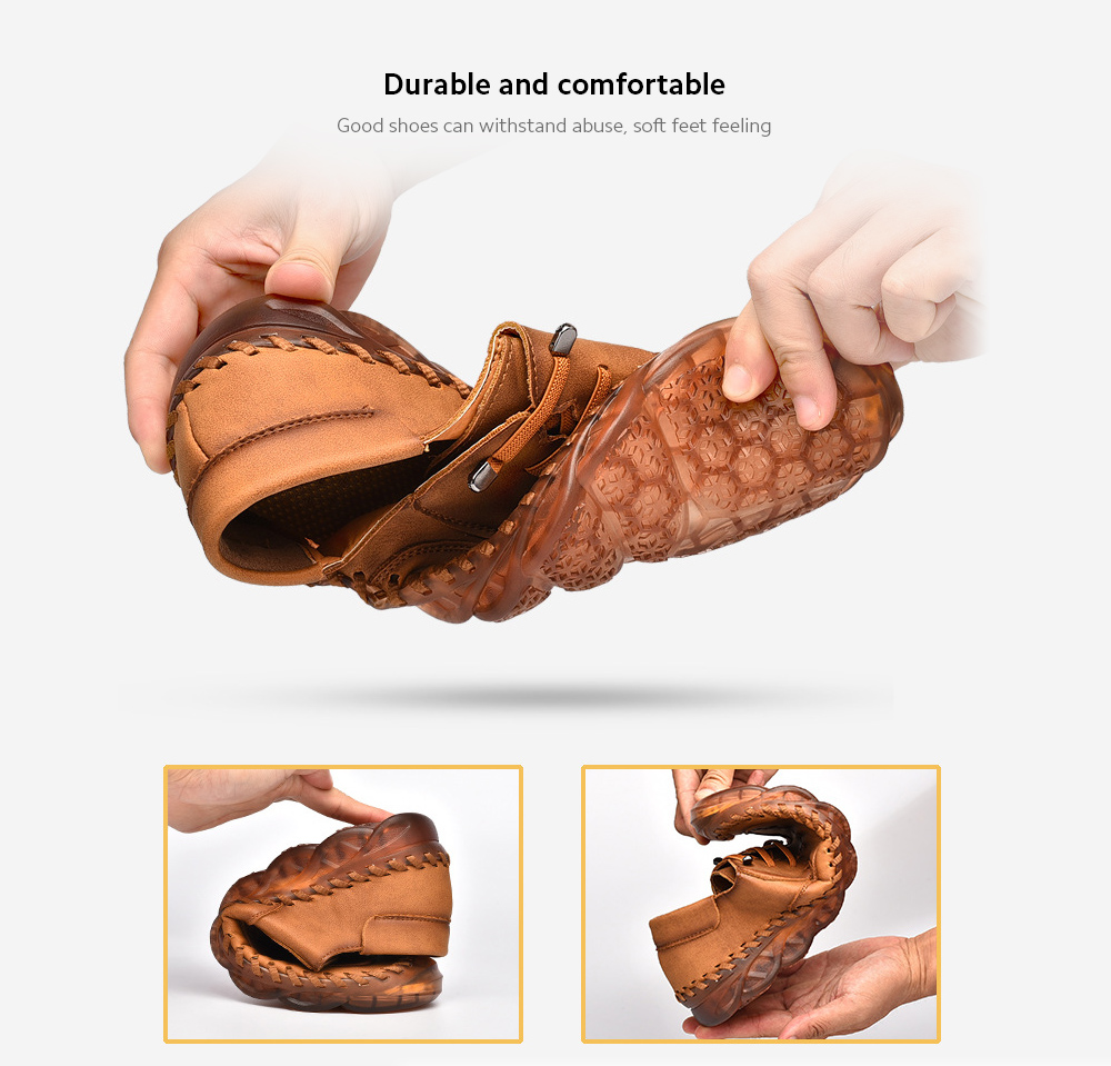 Spring Large Size Handmade Shoes Men's Breathable Trend Peas Shoes Thick Bottom All-match Casual Shoes - Green 587 38