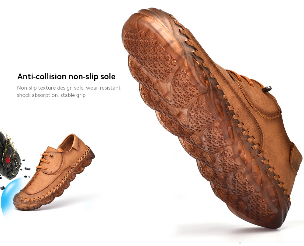 Spring Large Size Handmade Shoes Men's Breathable Trend Peas Shoes Thick Bottom All-match Casual Shoes - Green 587 38