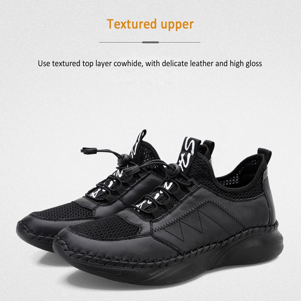 Men Comfortable Leather Shoes Cowhide Outdoor Footwear Lazy Super Light Large Size Casual Footwear - Light Brown EU 46