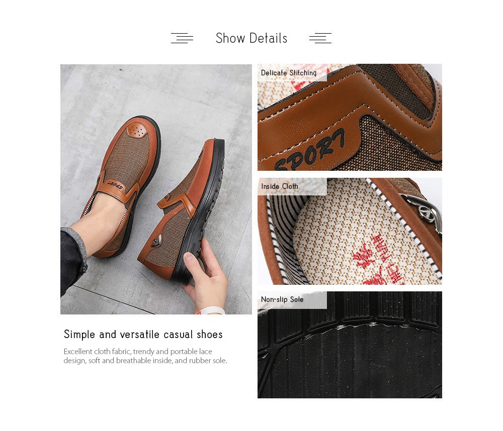 Spring Breathable Casual Men's Shoes - Yellow 46 Show Details