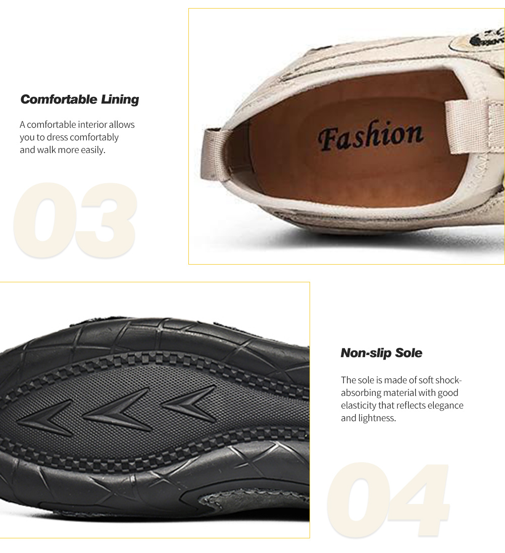 Men Octopus Large Size Soft Sole Casual Footwear Business Breathable Retro Male Shoes - Beige EU 48