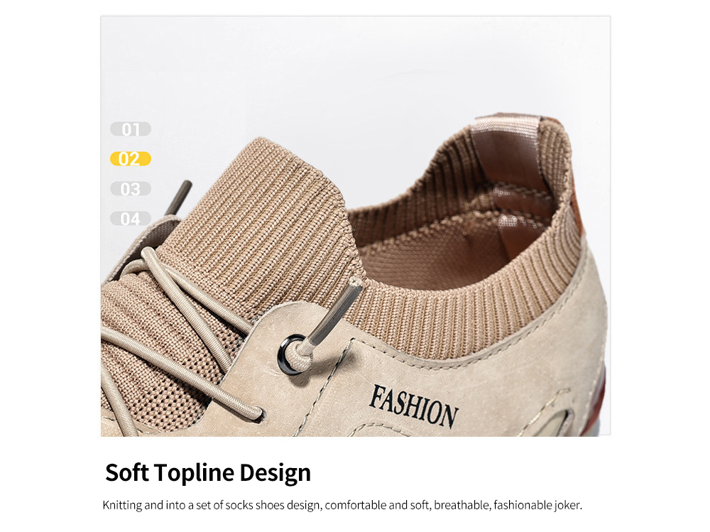 Men Pigskin Materials Casual Flat Shoes Outdoor Tide All-match Peas Shoes Large Size Soft Bottom Breathable Footwear - Gray EU 47