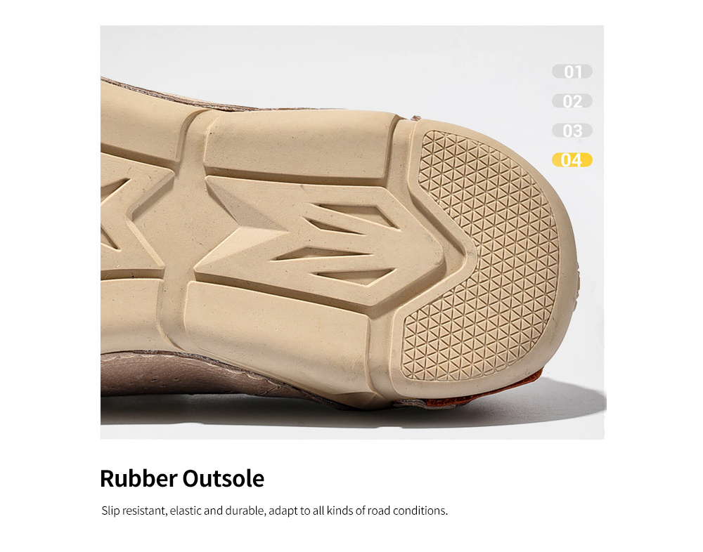 Men Pigskin Materials Casual Flat Shoes Outdoor Tide All-match Peas Shoes Large Size Soft Bottom Breathable Footwear - Gray EU 47